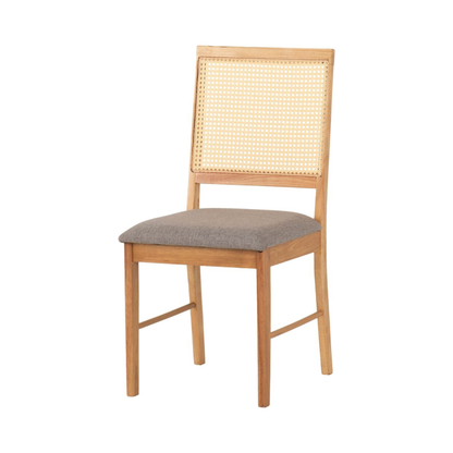 Ellis Dining Chair - Oak Effect & Grey Fabric (Set of 2)