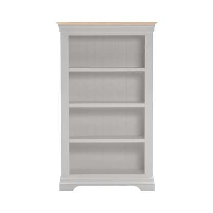 Bordeaux Bookcase Pebble Grey Oak 150cm Storage Shelf Unit