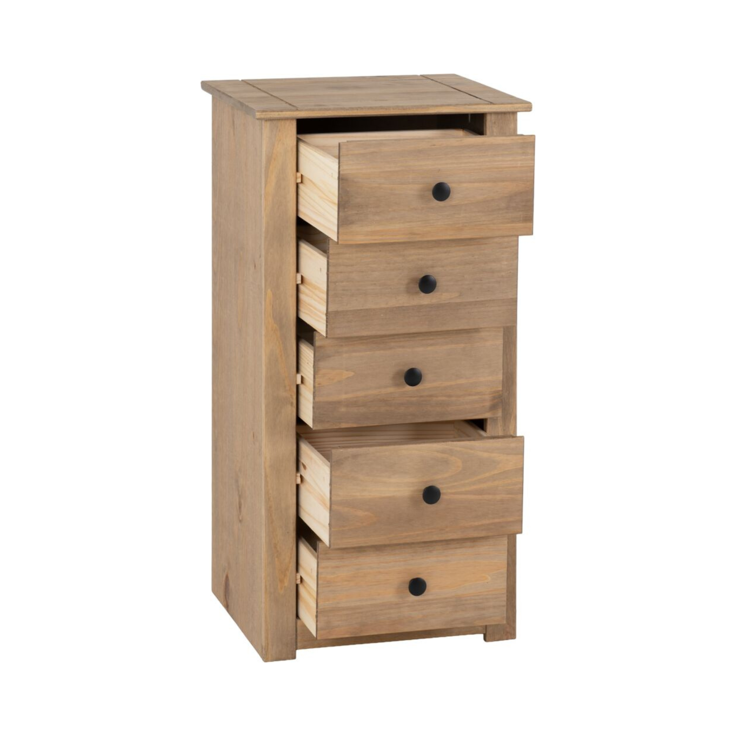 Panama 5 Drawer Chest – Natural Wax Finish