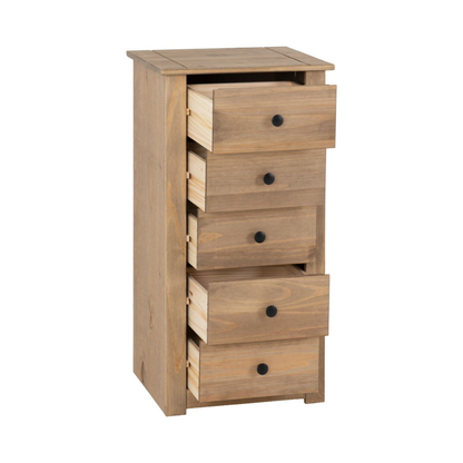 Panama 5 Drawer Chest – Natural Wax Finish