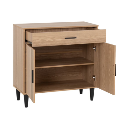 Tessa 2 Door 1 Drawer Sideboard – Natural Oak Effect