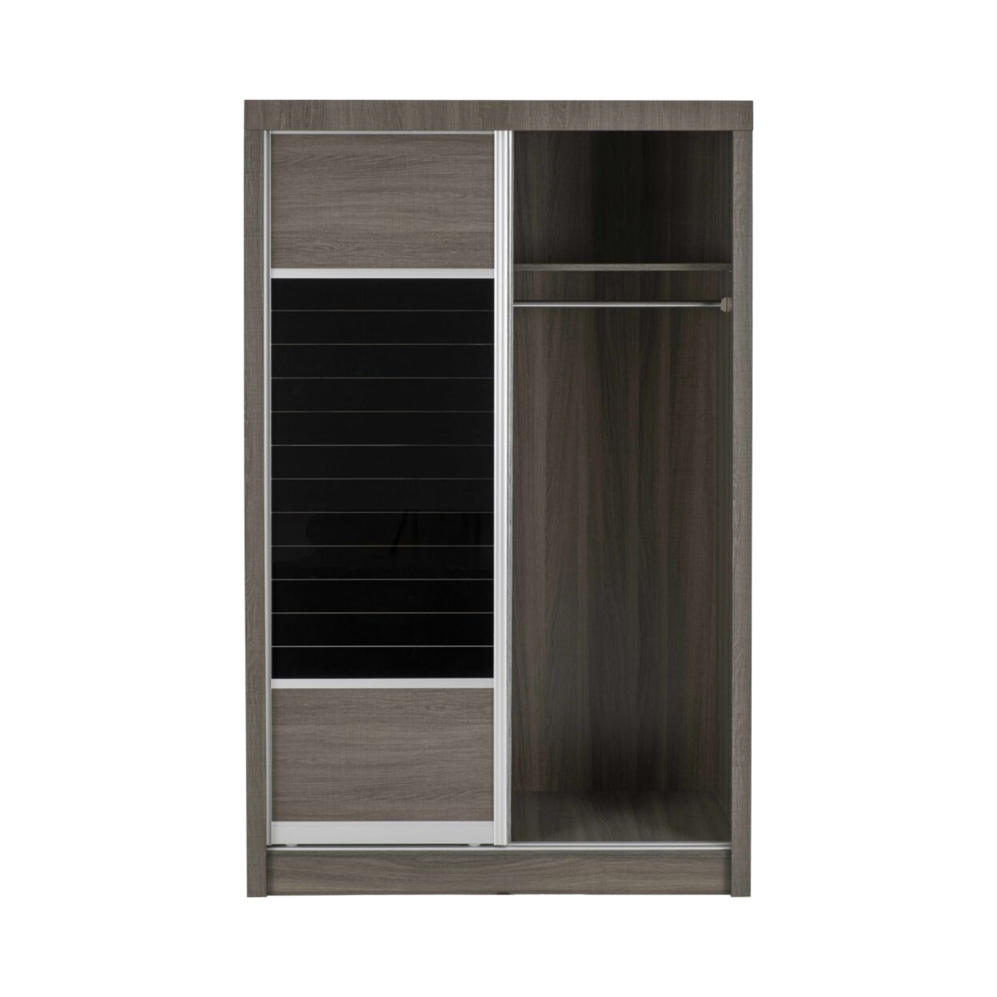 Lisbon 2 Door Sliding Wardrobe – Black Wood Grain
