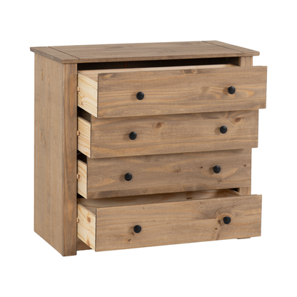 Panama 4 Drawer Chest - Natural Wax
