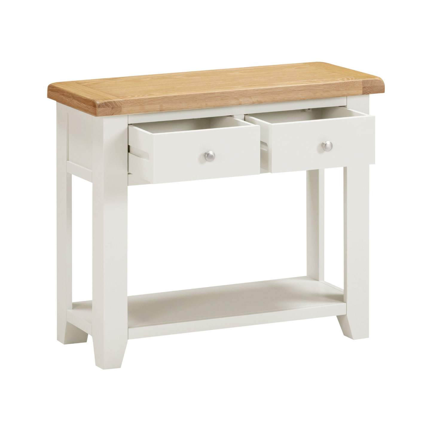 Windsor 2 Drawer Console Table - Ivory & Oak