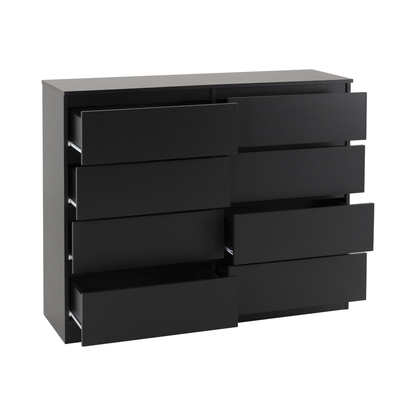 Malvern 8 Drawer Chest - Black