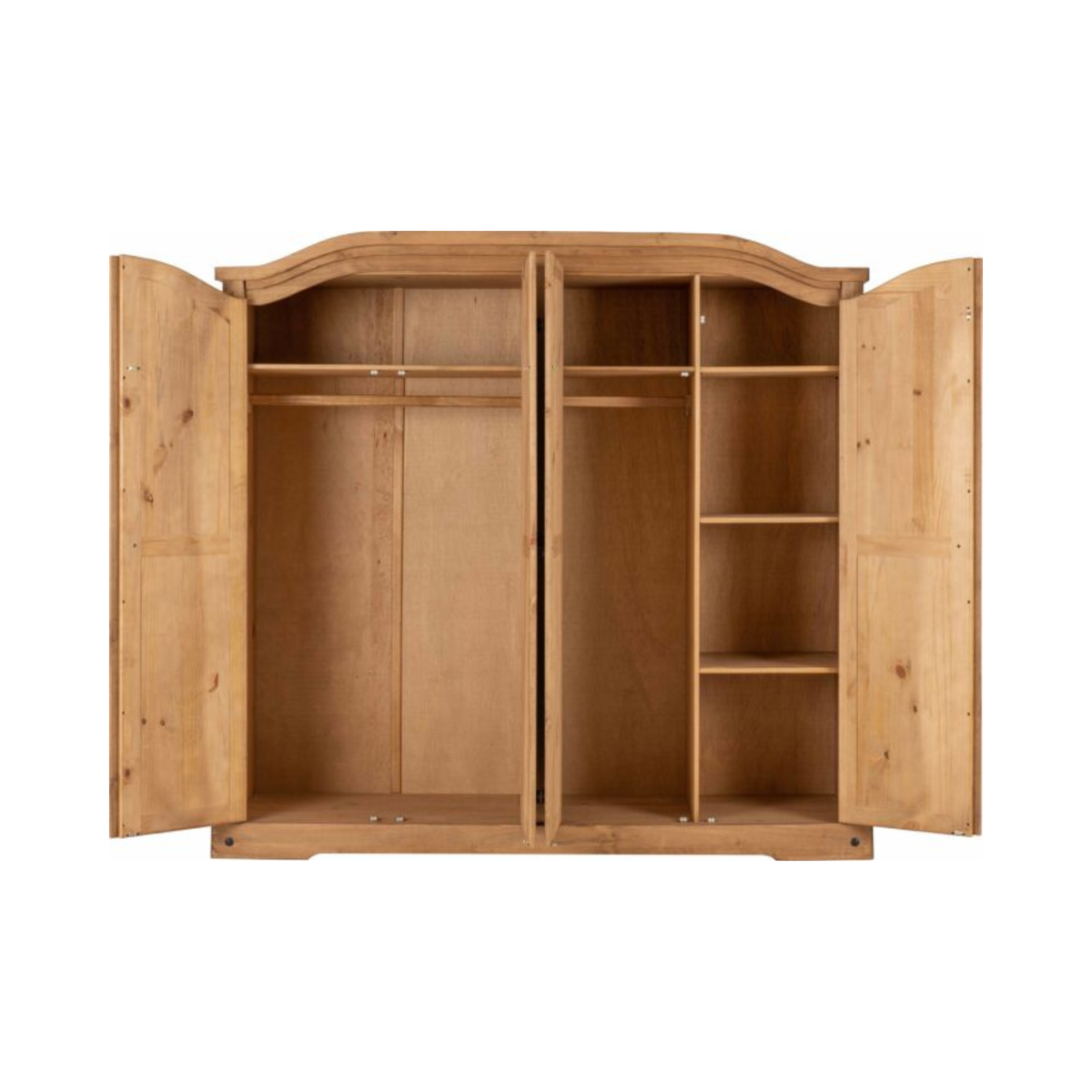 Corona 4 Door Wardrobe – Distressed Waxed Pine