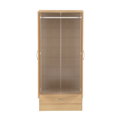 Nevada Mirrored 2 Door Wardrobe - Sonoma Oak Effect