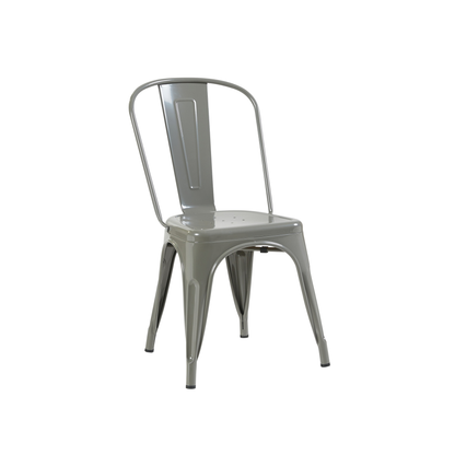 Bistro Pack of 4 Silver Metal Chairs