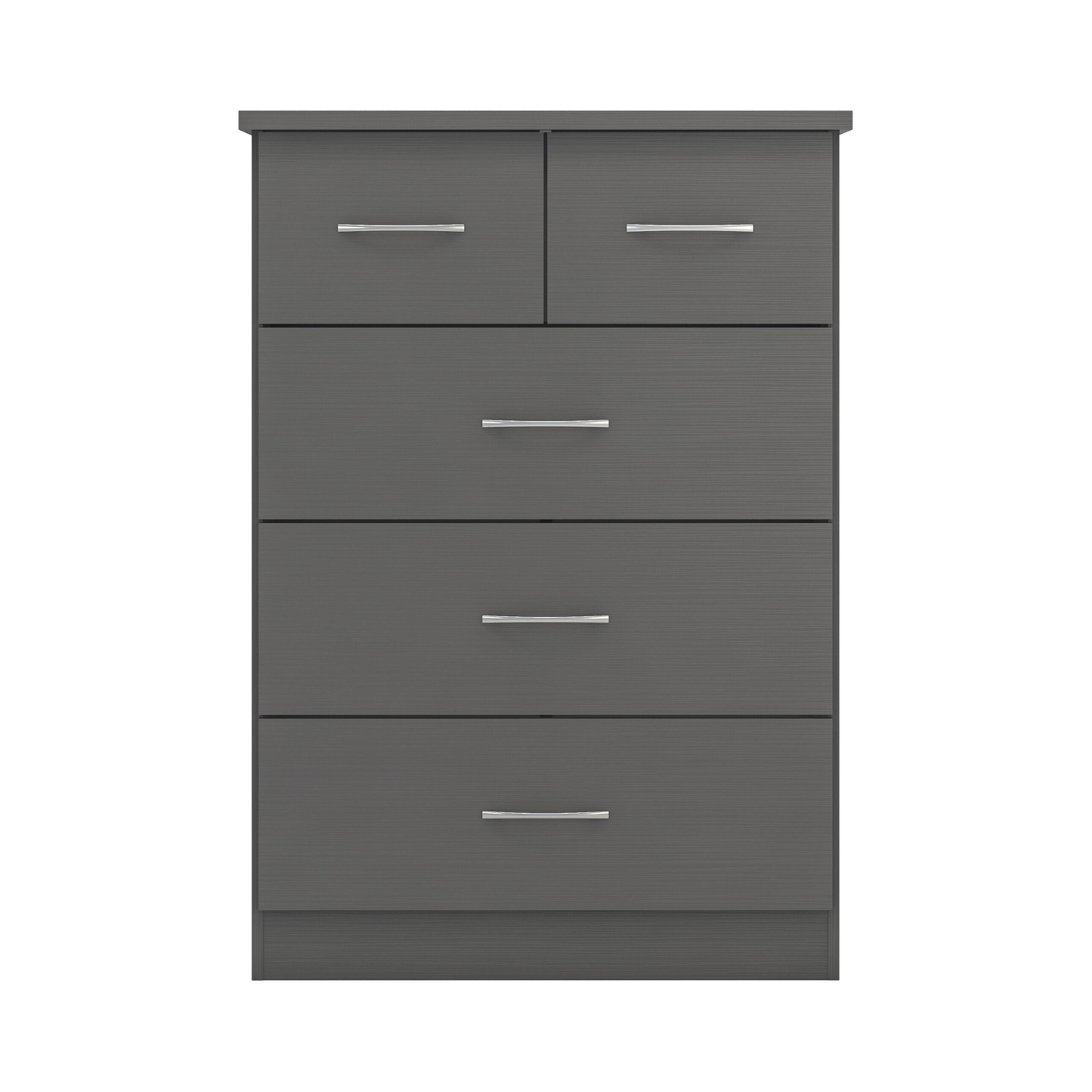 Nevada 3+2 Drawer Chest - 3D Effect Grey