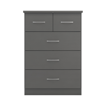 Nevada 3+2 Drawer Chest - 3D Effect Grey