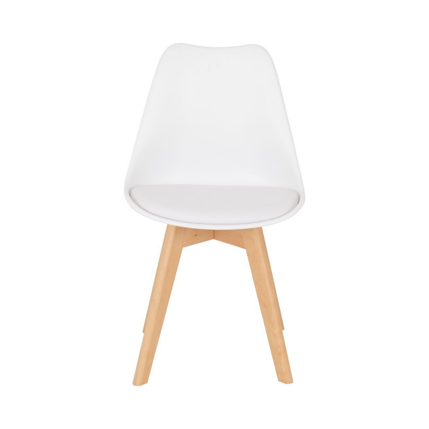 Bendal Dining Chair (Set of 4) – White Faux Leather/Beech