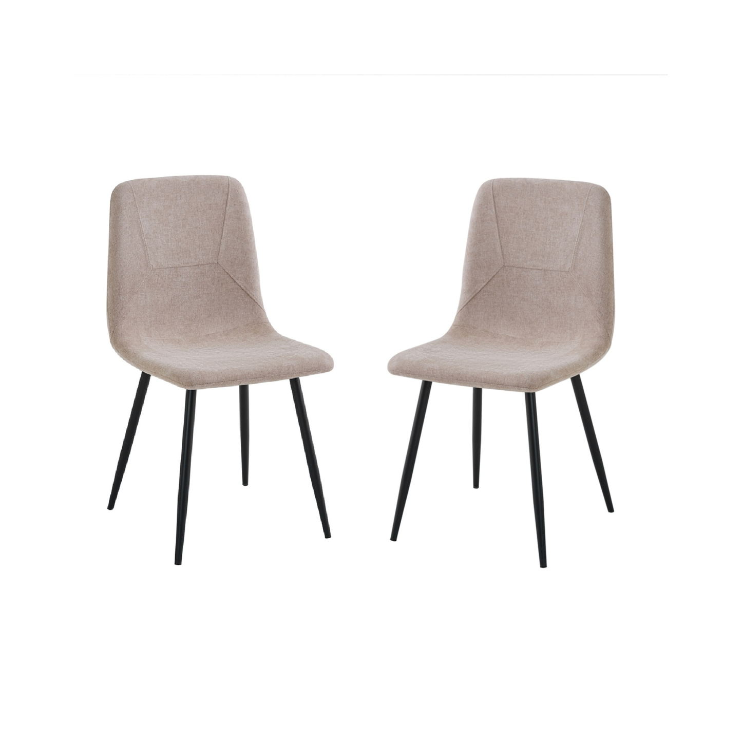 Nova Cream Square Dining Set with 2 Esme Light Brown Chairs
