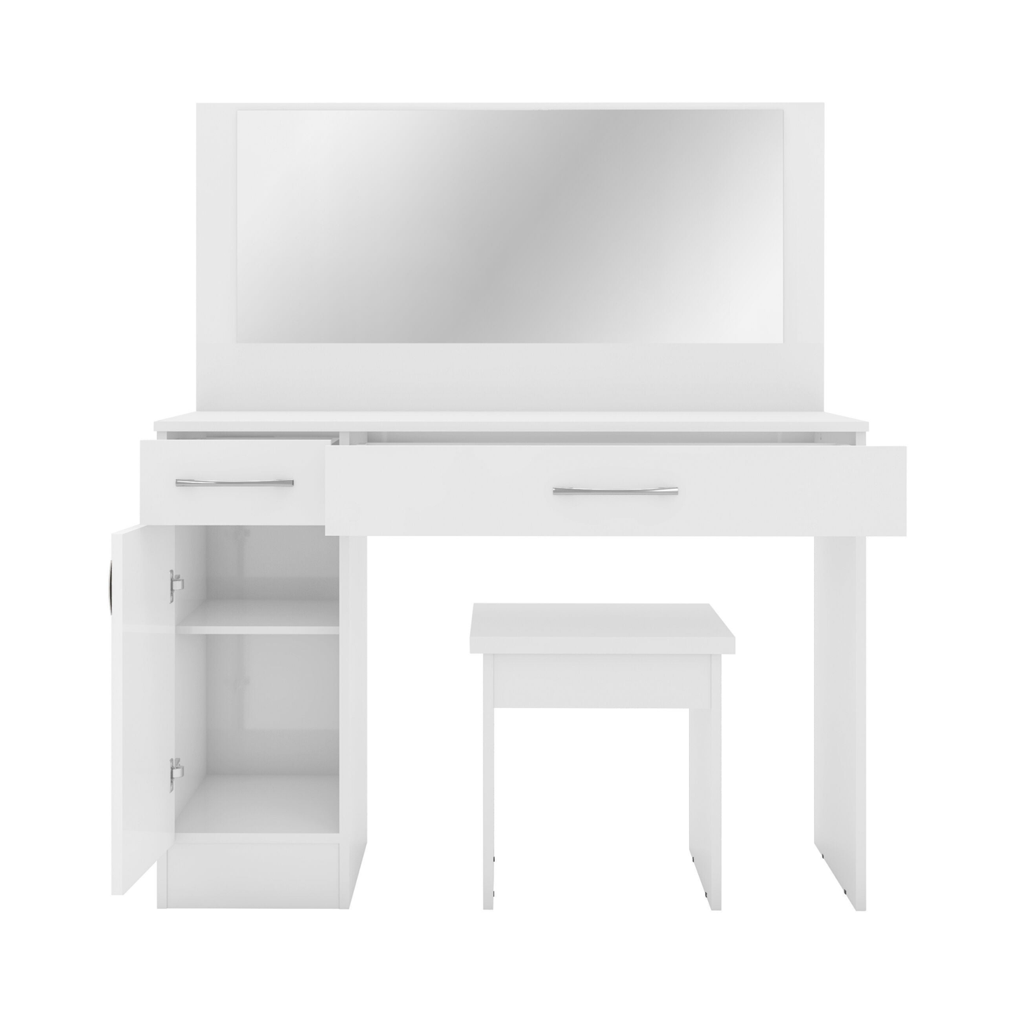 Nevada Vanity/Dressing Table Set - White Gloss