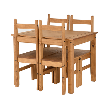 Corona Budget Dining Set - Distressed Waxed Pine