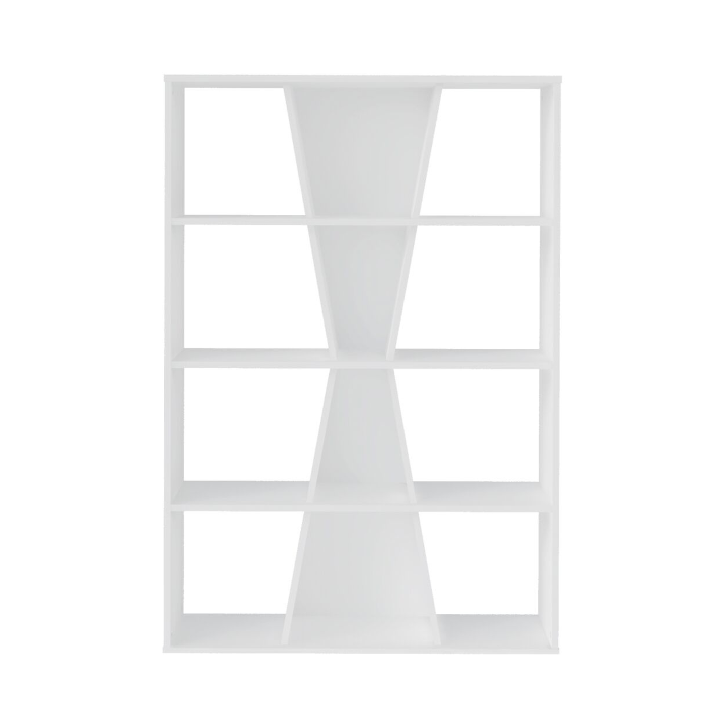 Naples Medium Bookcase – White Modern Storage Shelving Unit