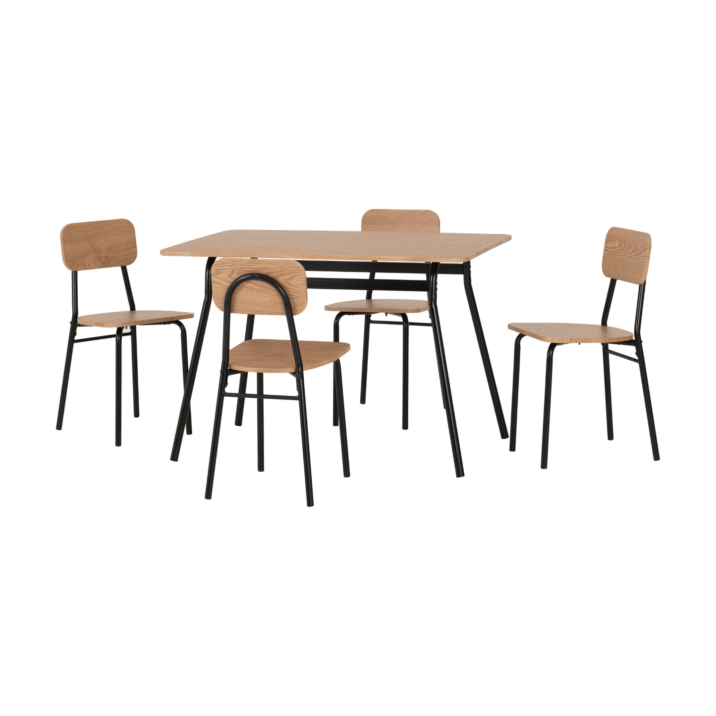 Warren 1+4 Dining Set - Russet Oak Effect/Black