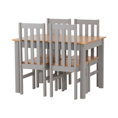 Ludlow 1+4 Dining Set - Grey Slate/Oak Effect