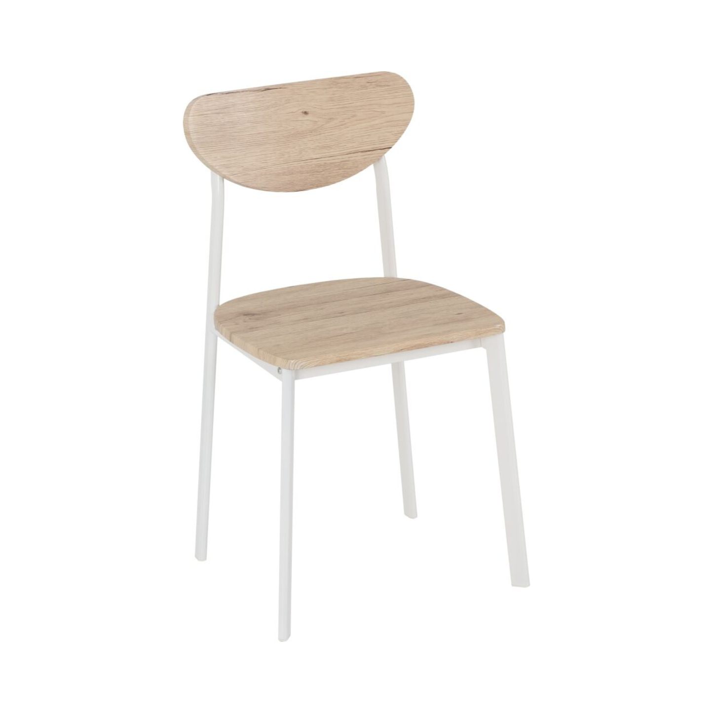Riley Dining Chair Set - White/Light Oak Effect Veneer (Pair)