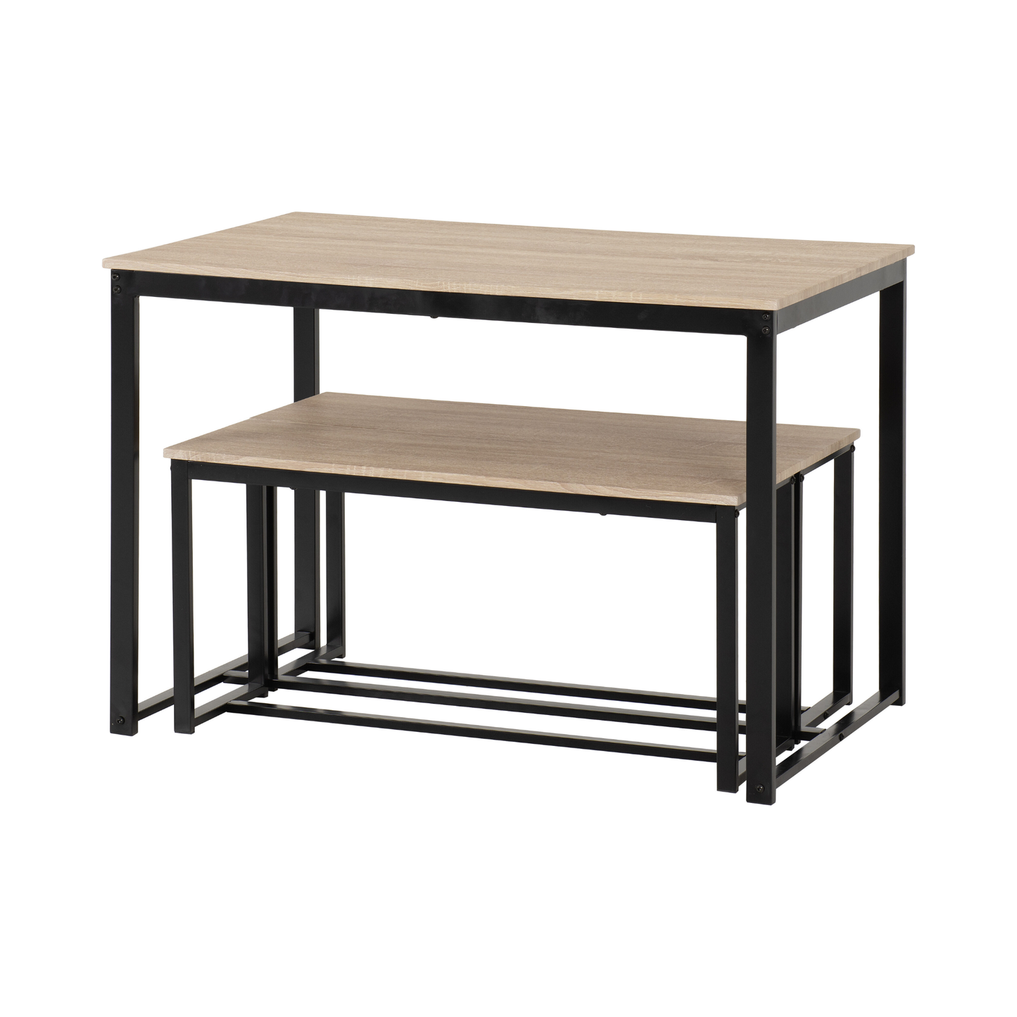 Lincoln 1+2 Dining Bench Set - Sonoma Oak/Black