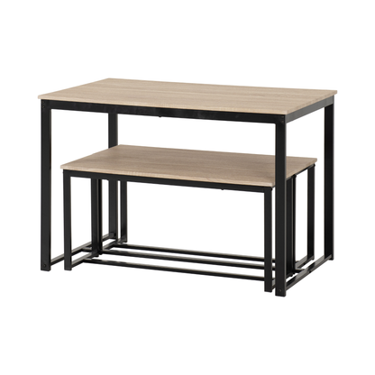 Lincoln 1+2 Dining Bench Set - Sonoma Oak/Black