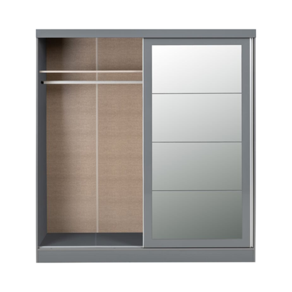 Nevada 2-Door Sliding Wardrobe – Grey Gloss Finish