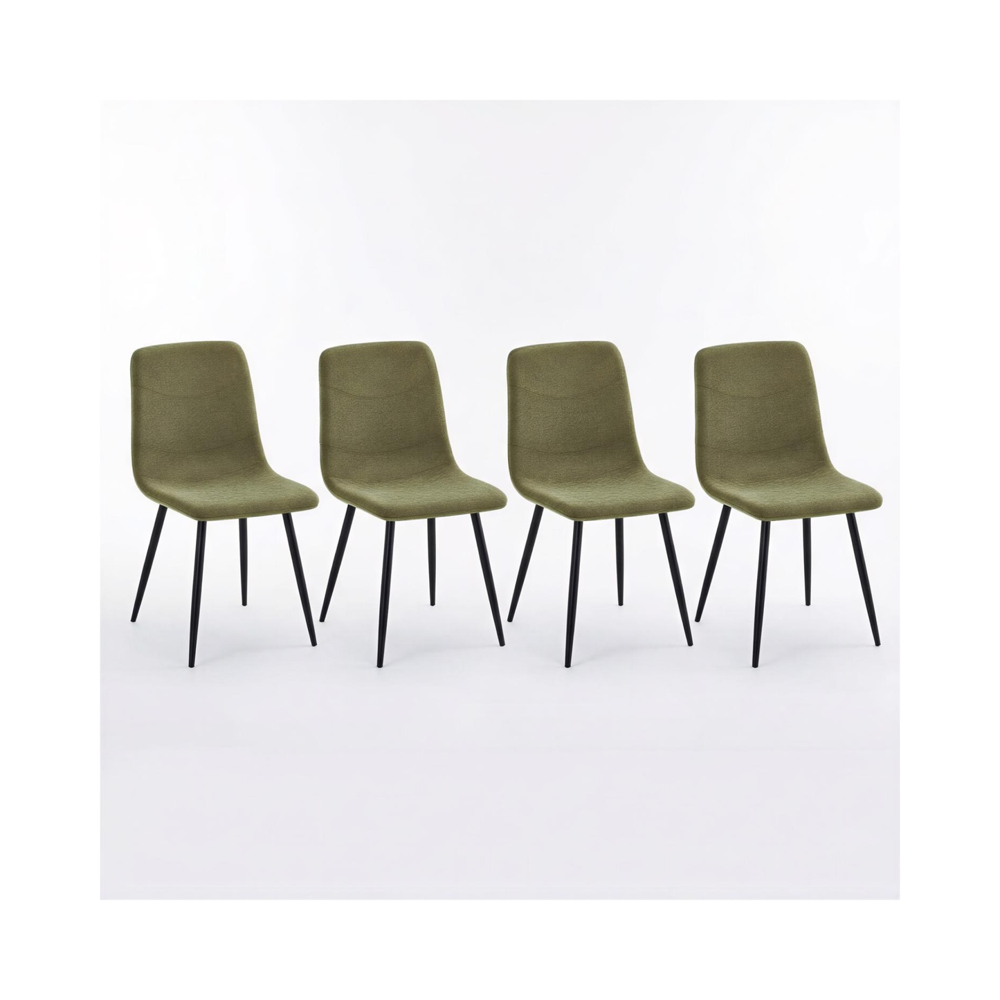 Nova Grey Square Dining Set with 4 Evie Green Chairs