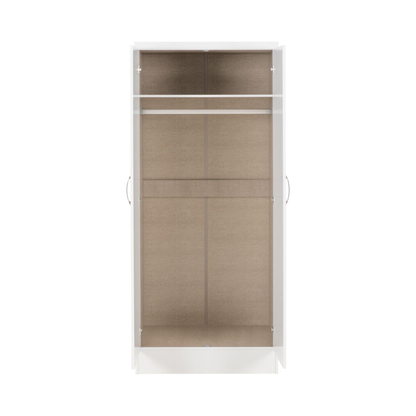 Nevada 2 Door All Hanging Wardrobe – White Gloss