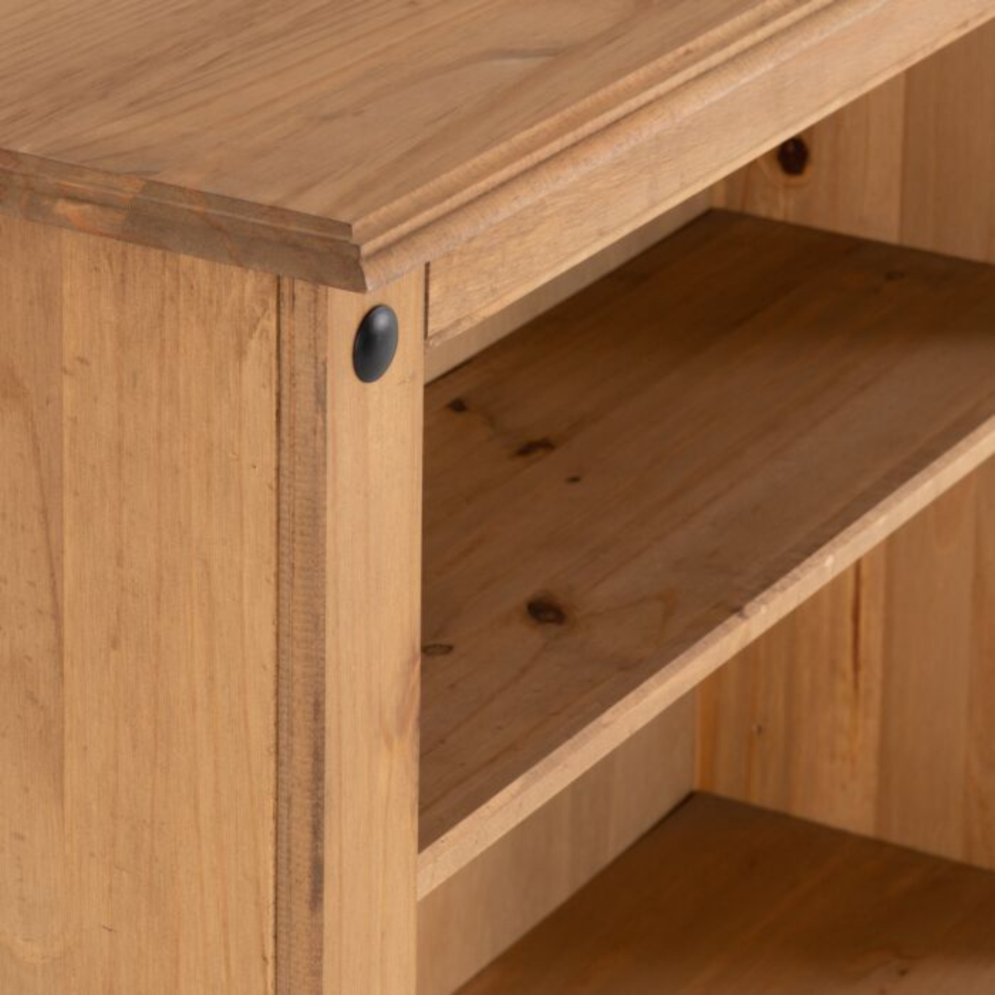 Corona Distressed Waxed Pine Low Bookcase