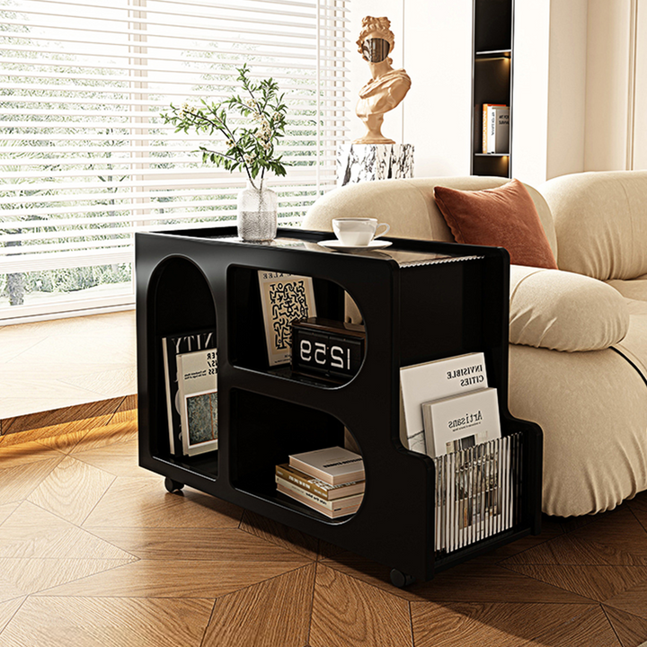 Adrian Side Table With Magazine Rack, Solid Wood