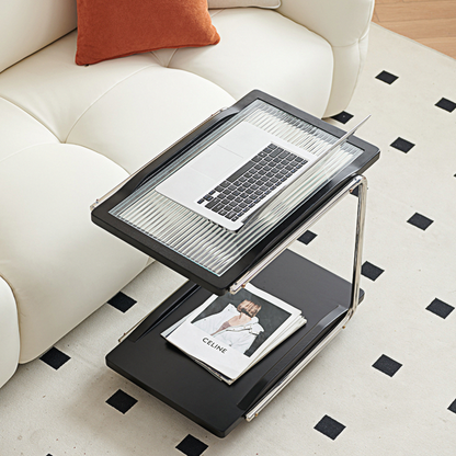 Demetrius Side Table With Trolleys, Black £419.00