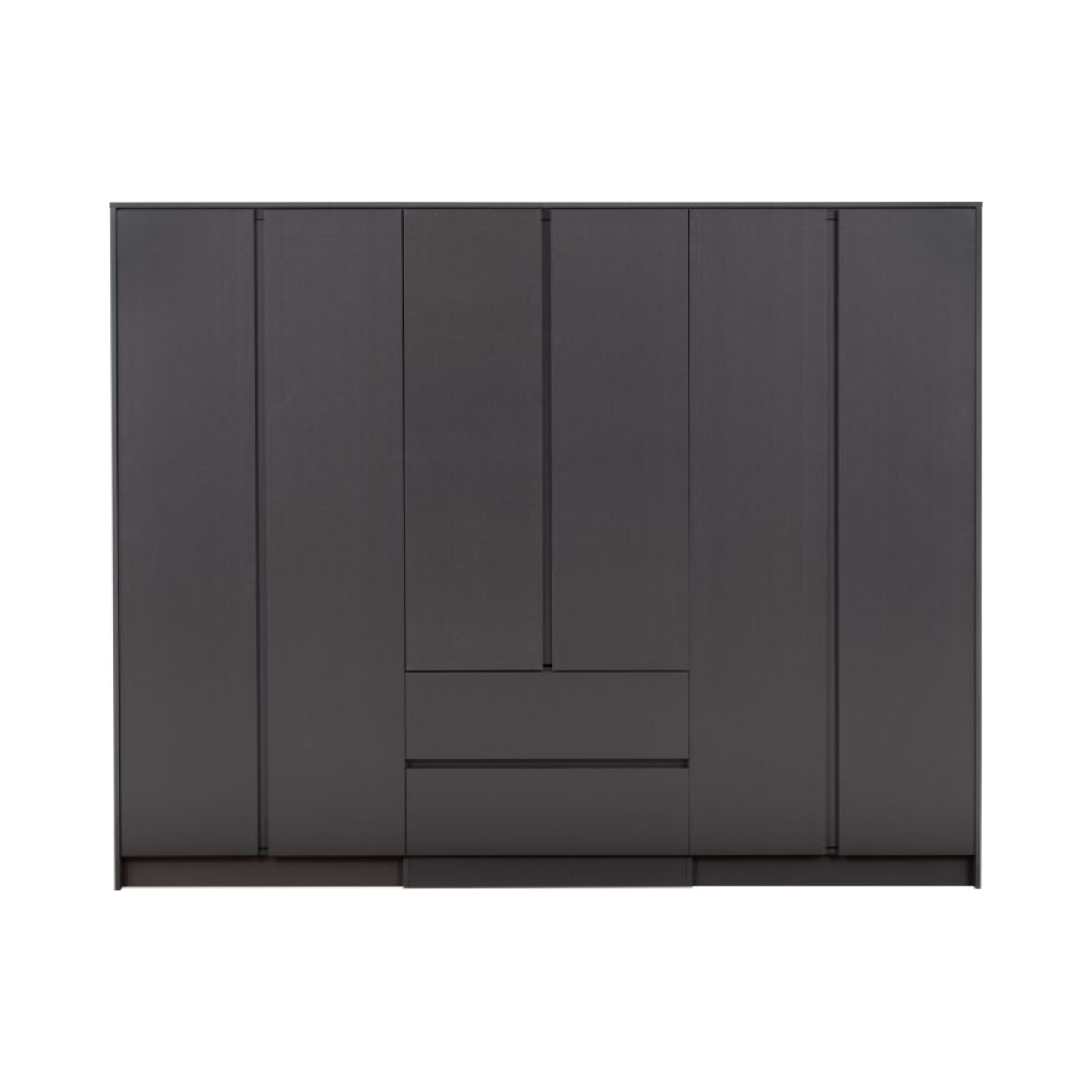 Malvern 6 Door 2 Drawer Wardrobe – Grey Modern Storage