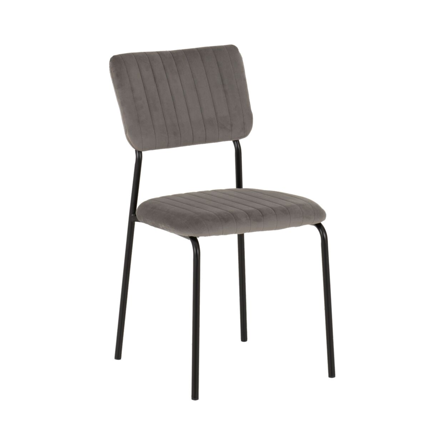 Sheldon Dining Chair Set - Grey Velvet Fabric (Pack of 4)