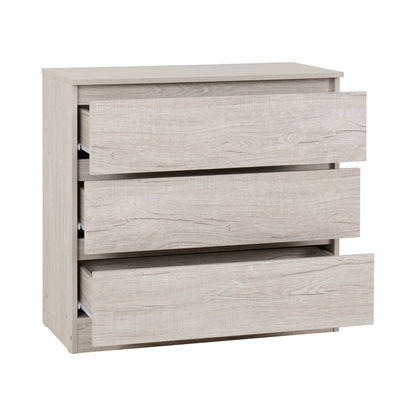 Malvern 3 Drawer Chest – Urban Snow, Stylish Bedroom Storage