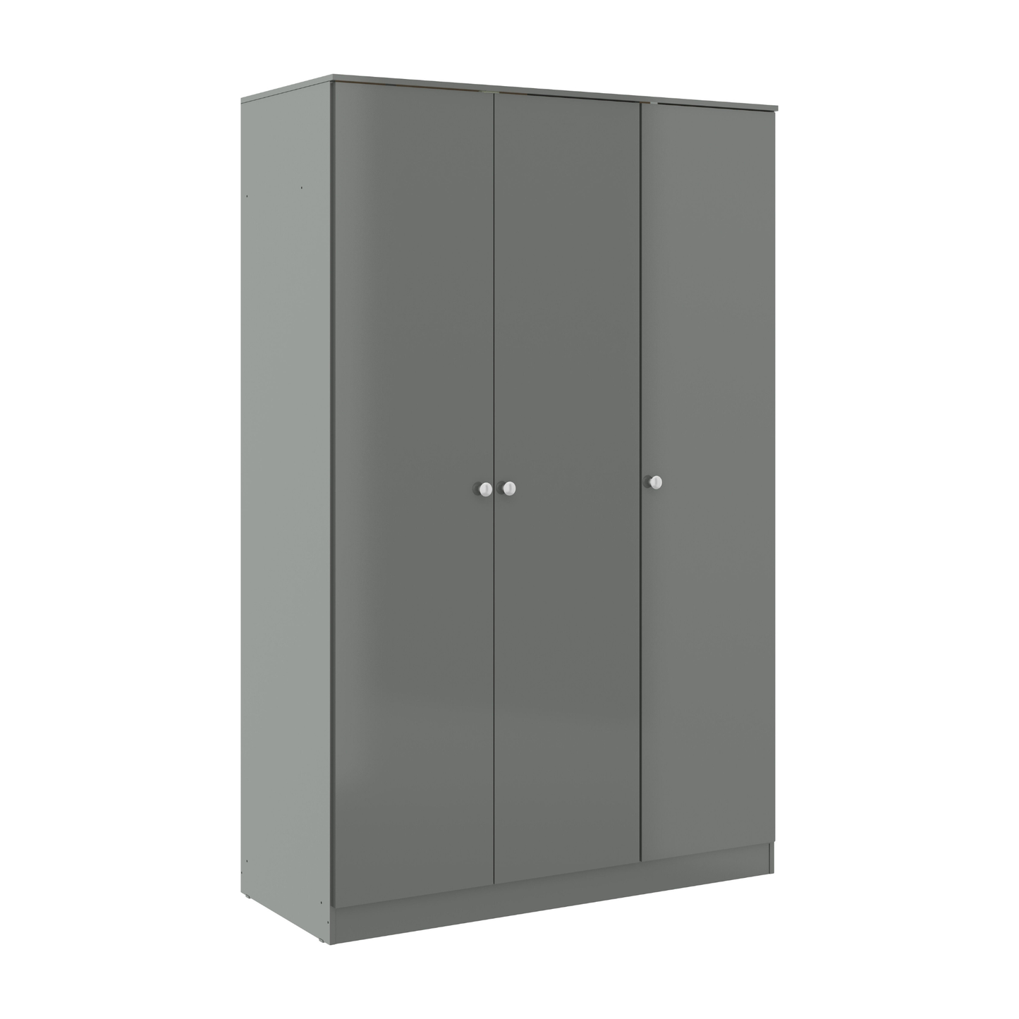 Denver 3 Door Wardrobe Bedroom Set Grey Gloss