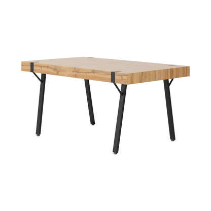 Treviso & Quebec Dining Set - Light Oak Effect/Brown PU