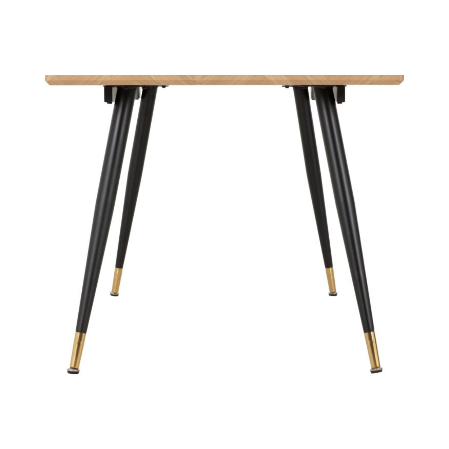 Hamilton Large Dining Table in Medium Oak Effect & Black – 180cm