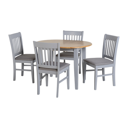 Oxford Extending Dining Set - Grey/Natural Oak (4 Chairs)