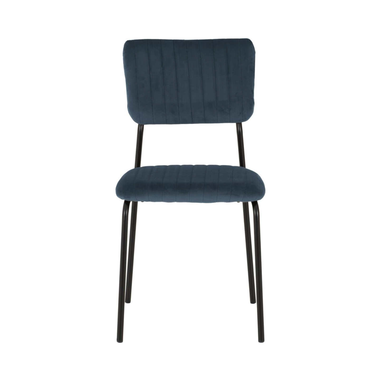 Sheldon Dining Chair Set - Navy Blue Velvet Fabric (Pack of 4)