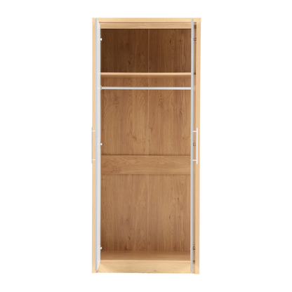 Seville 2 Door Wardrobe - Grey Gloss/Oak Veneer