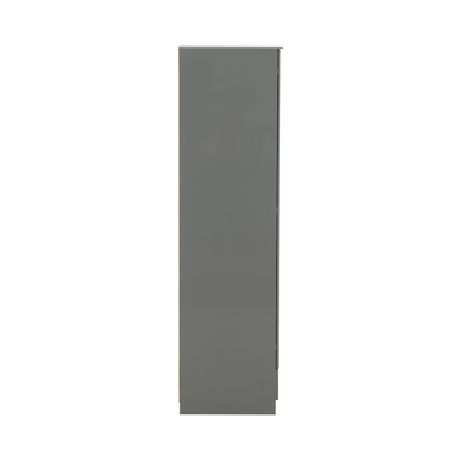 Denver 3 Door 2 Drawer Mirrored Wardrobe in Grey Gloss
