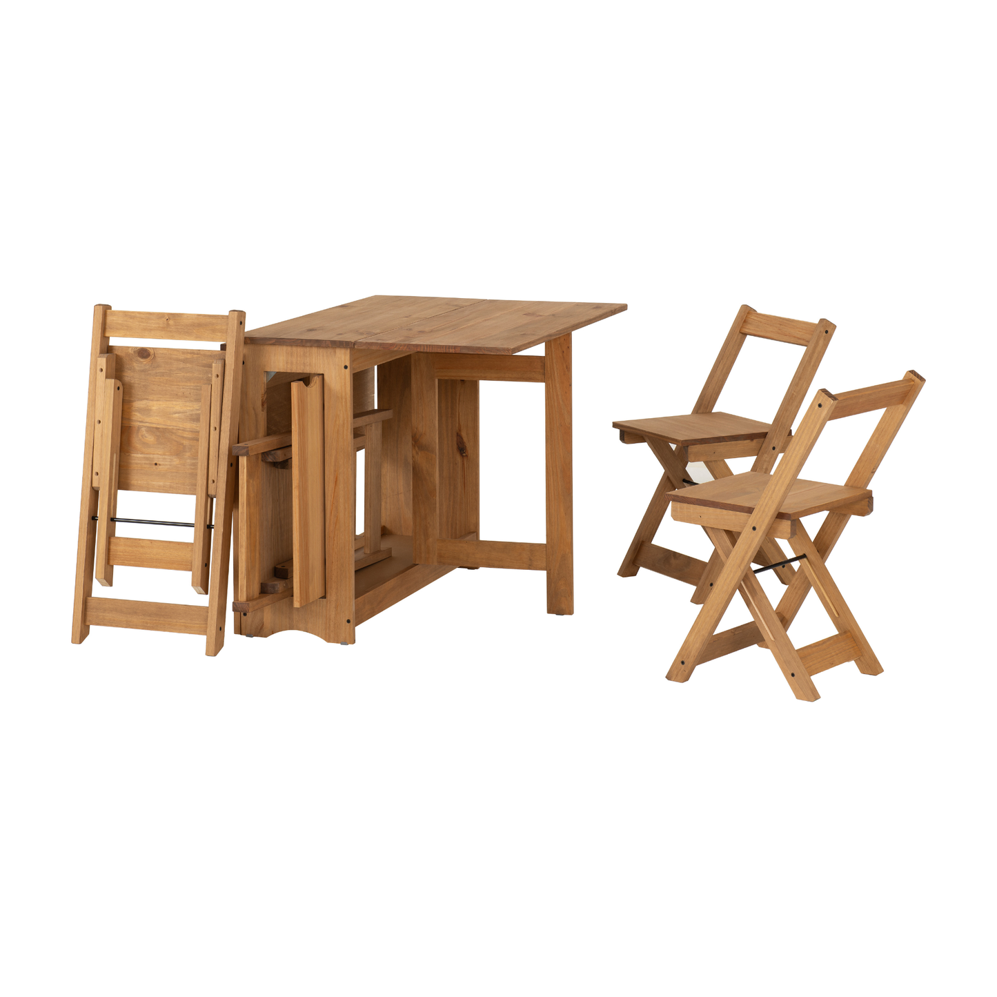 Santos Butterfly Dining Set - Natural Wax (4 Chairs)