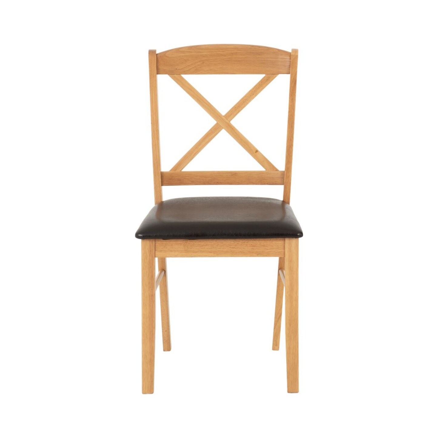 Mason Dining Chair - Oak Varnish/Brown PU (Set of 2)