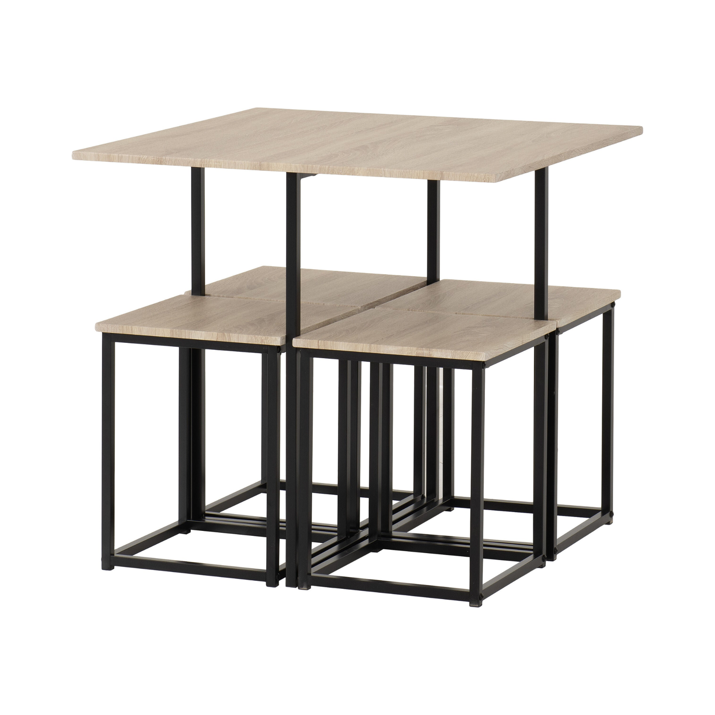 Kent 1+4 Stowaway Dining Set - Sonoma Oak/Black