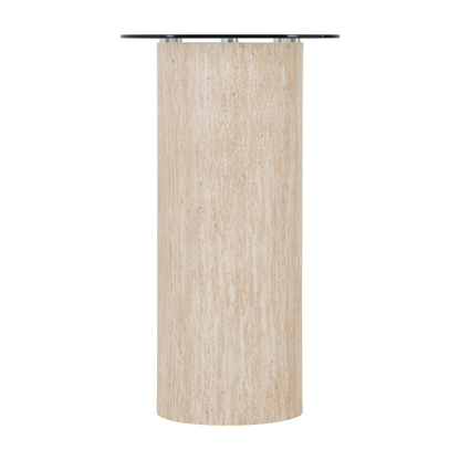 Modena Console Table - Clear Glass & Cream Marble Effect