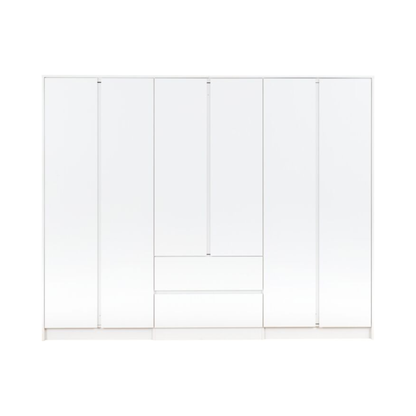 Malvern 6 Door 2 Drawer Wardrobe in White