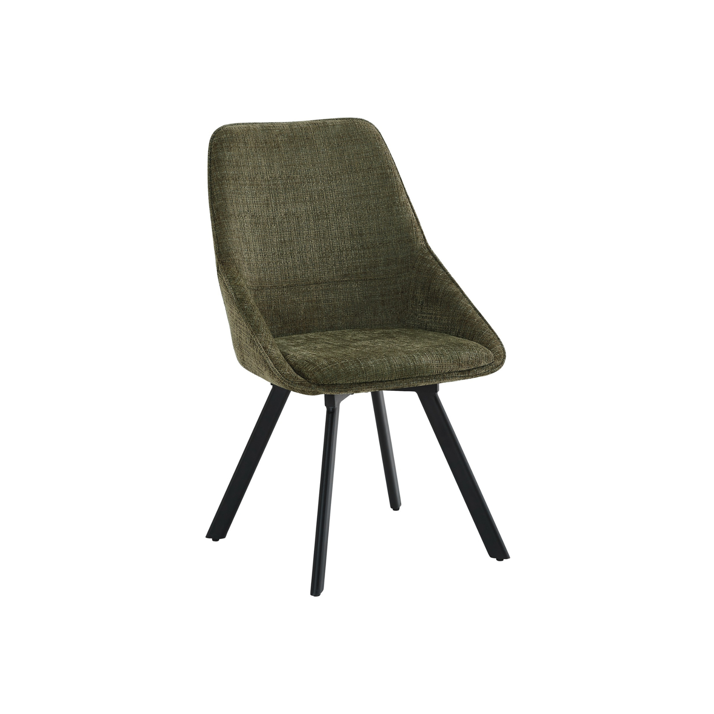 Myla Pack of 2 Swivel Dining Chairs – Green Chenille Fabric