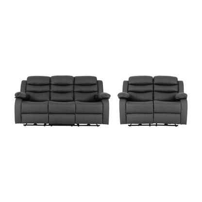 Roma 3+2 Electric Recliner Suite - Grey Faux Leather
