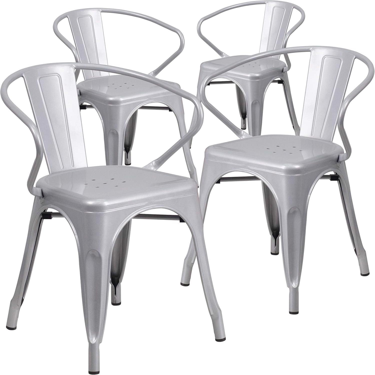 Roy Vintage Style Dining Chair Silver – Set of 4