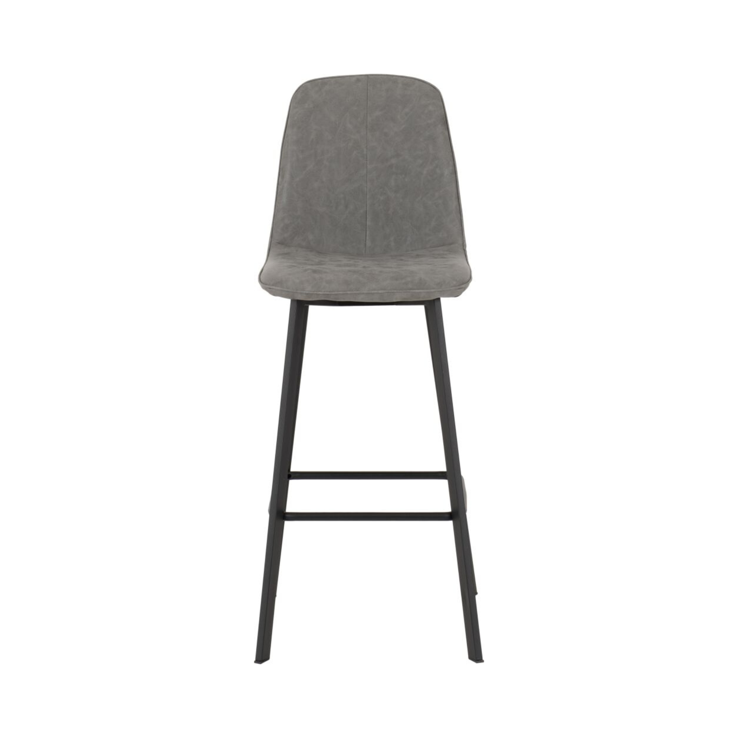 Quebec Bar Chair Set - Grey Faux Leather (Pair)