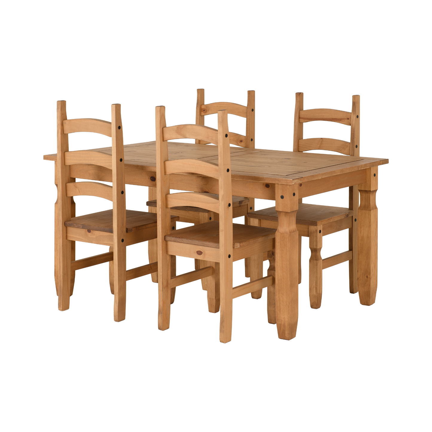 Corona 5' Dining Set with 4 Chairs - Distressed Waxed Pine